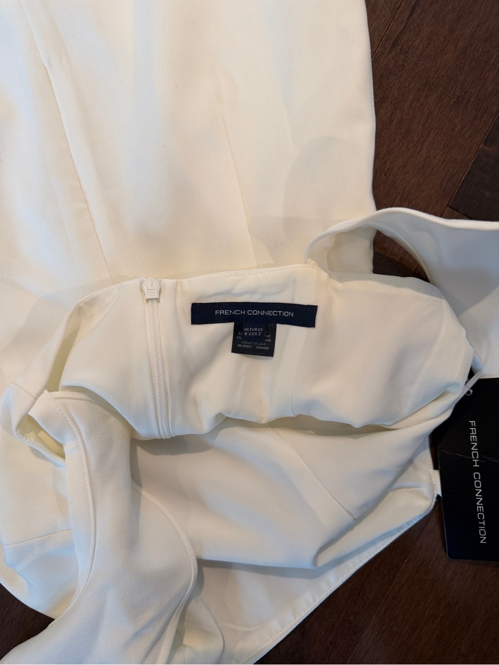 French Connection White Ruffle Strap Mini Dress - Picture 4 of 4